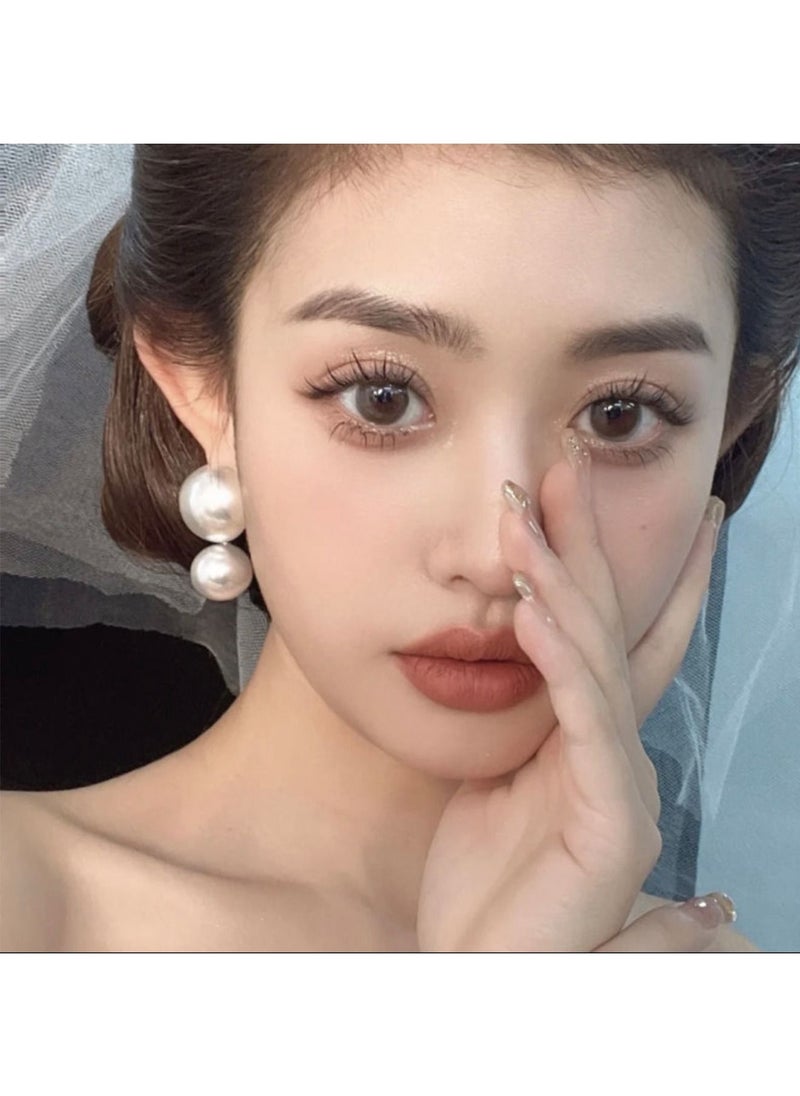 Generic - Atmospheric pearl earrings Vintage Hepburn style stud earrings - Image 1