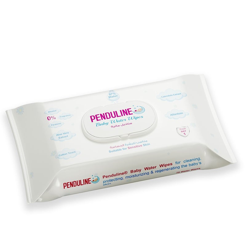 Penduline Baby Wipes With  97% Water | 70pcs | Calendula |Safe for New Born | Sensitivie Skin | Zero Alcohol - Fragrance - Parabens - Image 4