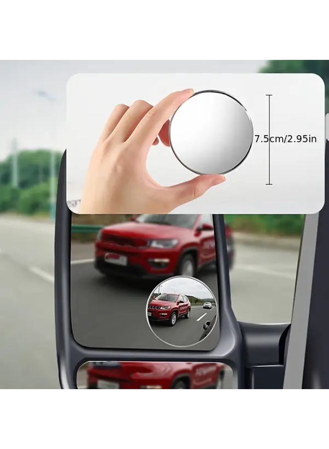 50mm HD Convex Wide Angle Blind Spot Mirror 2Pcs Universal Parking Aid - Image 5