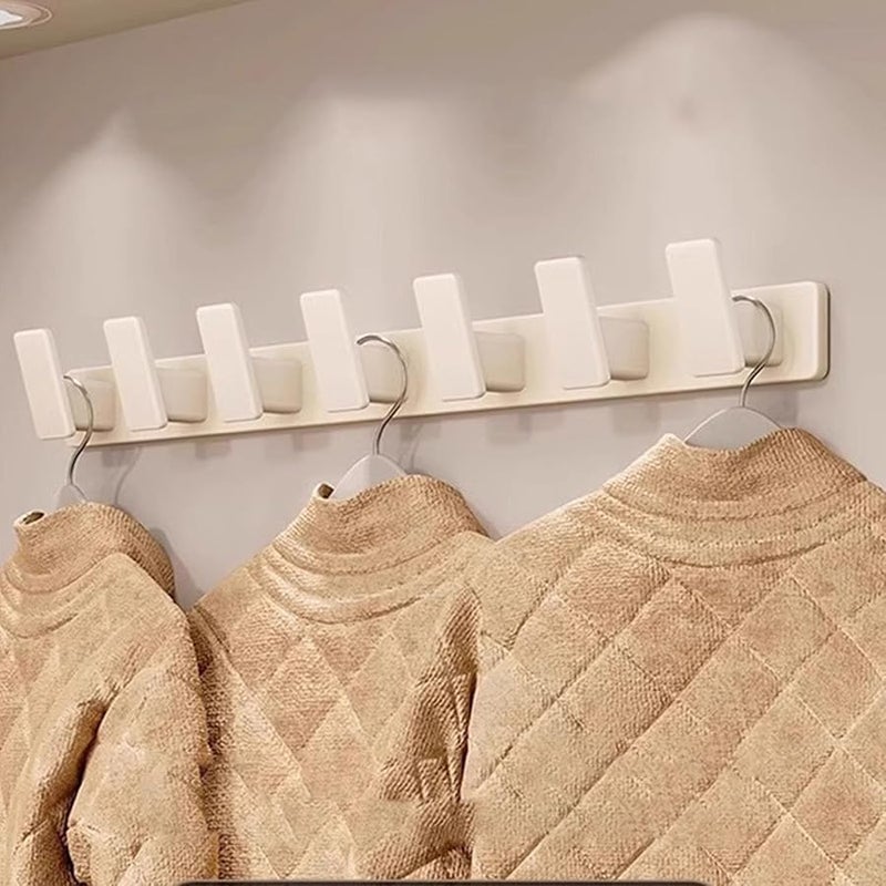 Milk White Wall Mounted Coat Rack with 4 Hooks for Stylish Storage and Organization - Image 5
