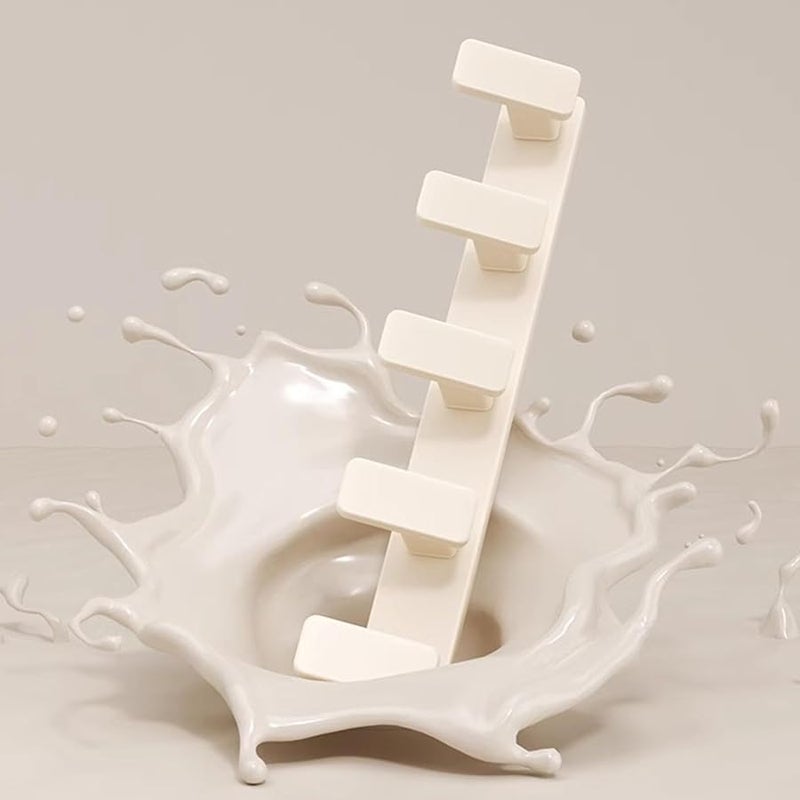 Milk White Wall Mounted Coat Rack with 4 Hooks for Stylish Storage and Organization - Image 4