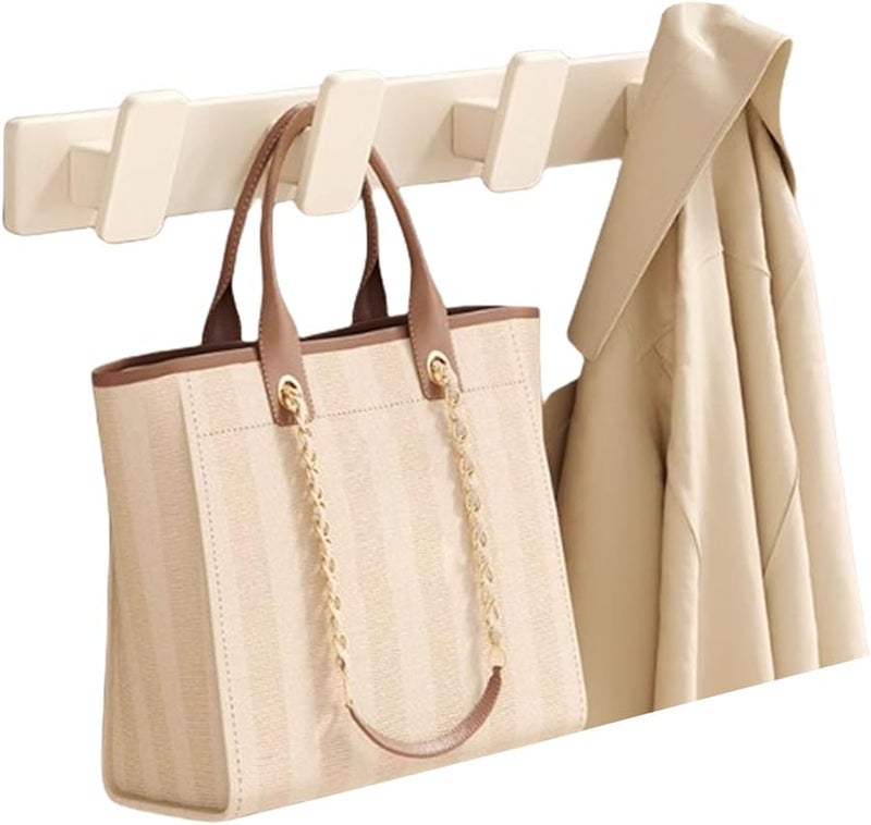 Milk White Wall Mounted Coat Rack with 4 Hooks for Stylish Storage and Organization - Image 1