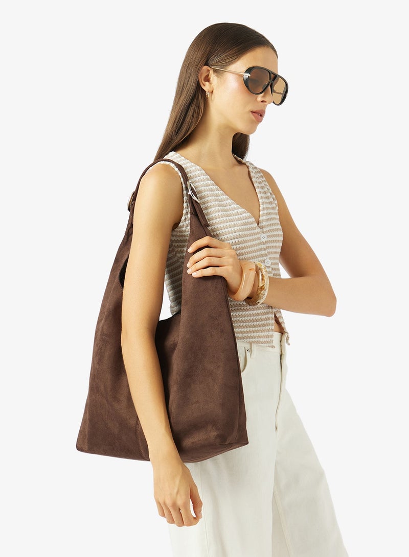 GLAMOROUS Large Faux Suede Tote Bag - Image 1