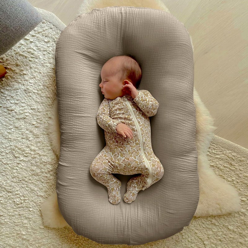 Sale Newborn Crepe Cotton Yarn Removable Bed-In Bed Set Baby Bionic Bed Bed Hat - Image 3