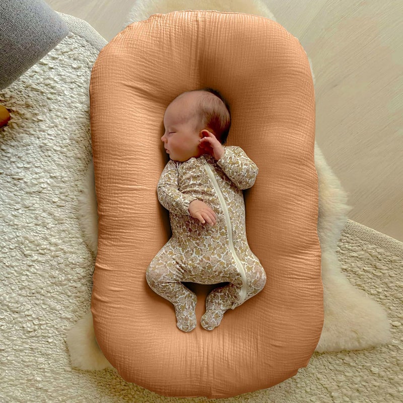 Sale Newborn Crepe Cotton Yarn Removable Bed-In Bed Set Baby Bionic Bed Bed Hat - Image 2