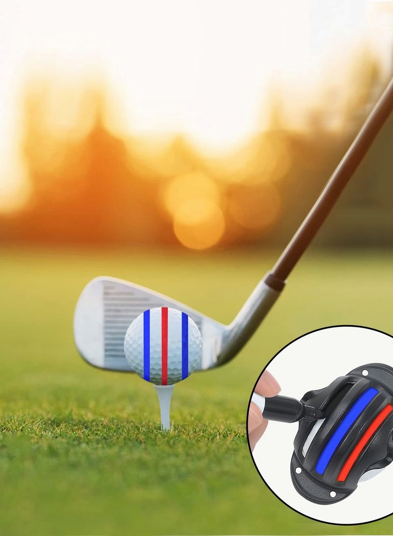 12-Piece Precision Golf Ball Marker Set: Includes 3 Marking Stencils, 6 Letter & Pattern Templates, 3 Colored Markers, and a Golf Ball Line Marking Tool for Alignment and Identification. - Image 4
