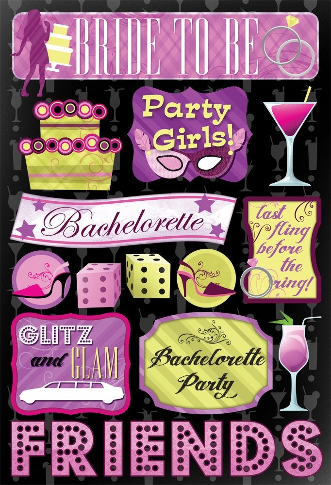 Karen Foster Design Acid and Lignin Free Scrapbooking Sticker Sheet, Bride to Be - Image 1