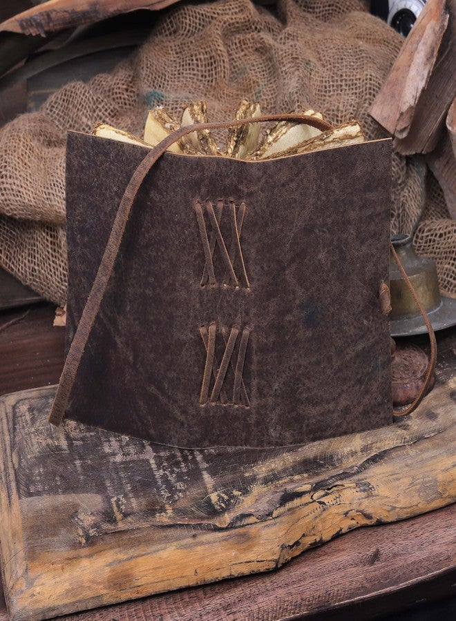 CREATIVE LEATHER ART مفكرة جلدية عتيقة مصنوعة يدوياً للرجال والنساء - مفكرة سفر قابلة لإعادة التعبئة، ورق ذو حواف خشنة عتيقة، دفتر كتابة ريفي للرسم أو الشعر أو كهدية (بني عتيق، 6 × 4 بوصة) - Image 5