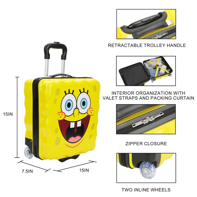 Bioworld Spongebob Squarepants Character Face 15" Novelty Luggage - Image 2