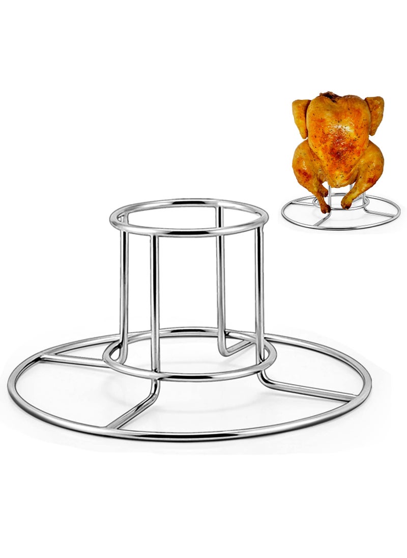 P&P CHEF PP CHEF Beer Can Chicken Holder Grill Rack Stainless Steel Chicken Holder Stand for BBQ GrillingHome Oven Baking Vertical Design  Thick Wire Heavy Duty  Dishwasher Safe 1PC 