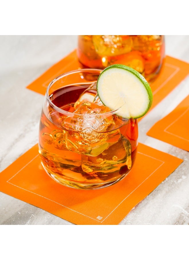 Restaurantware Napluxe  4.5 x 4.5 Inch  Cocktail Napkins, 500 Disposable  Beverage Napkins - Soft, Sustainable, Orange Cotton Square Napkins , Highly Absorbent, For Weddings, Or Birthdays  - Image 3