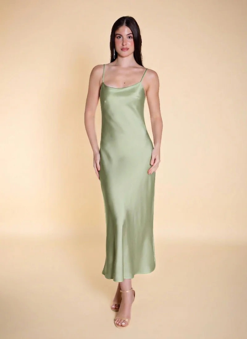 SHAPES MAXI SATIN DRESS
