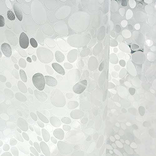 EurCross Stall Shower Curtain Liner for Narrow Small Showers 54 x 72inch, 1.15LB Heavyweight Waterproof Clear EVA Cobblestone Shower Liner with 5 Magnets and Hooks, 9 Metal Holes - Image 2