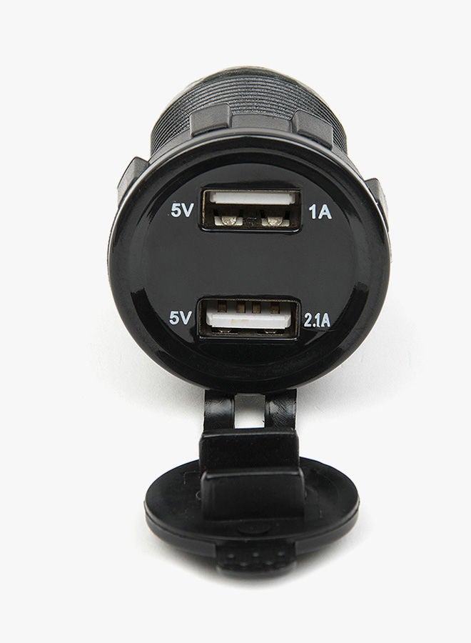 Loquat Dual USB LED Car Charger With Digital Voltmeter Monitor Blue - Image 2