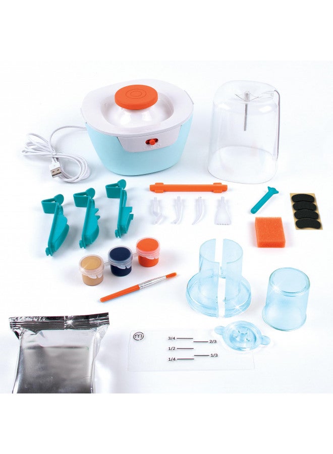 Make It Real استوديو الفخار المصغر - مجموعة فخار DIY مكونة من 26 قطعة مع طين جاف خالي من الفوضى - أنشئ 10 مشاريع مصغرة، من المبتدئين إلى المستويات المتقدمة - أداة توسيط مبتكرة - رائعة للأطفال من عمر 8 سنوات - Image 2