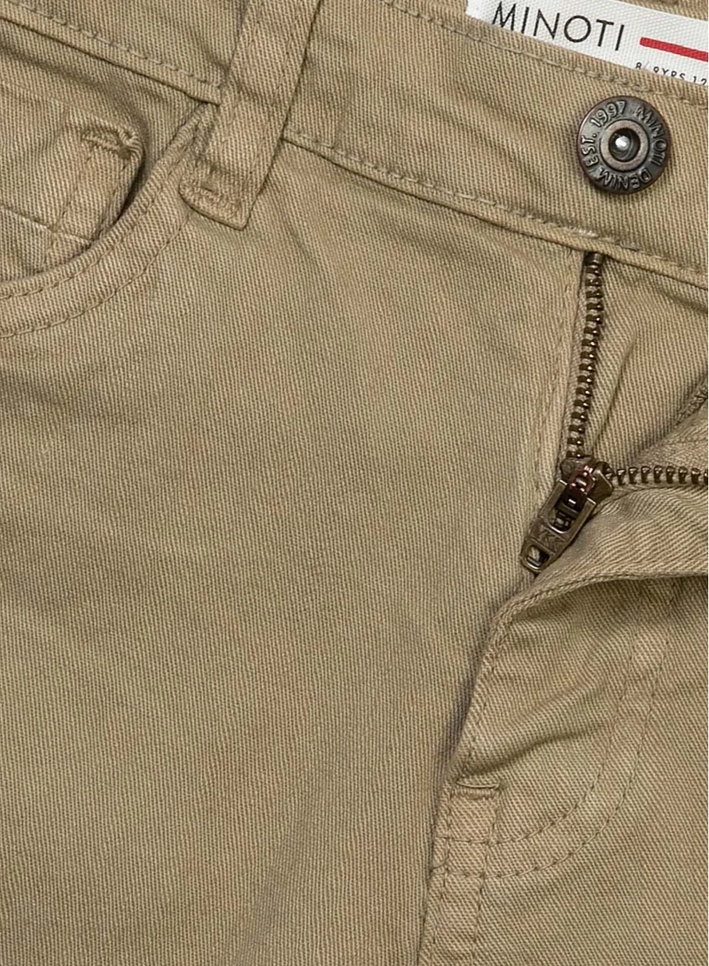 MINOTI Kids Twill Shorts with Rolled Hems and Classic Pockets
