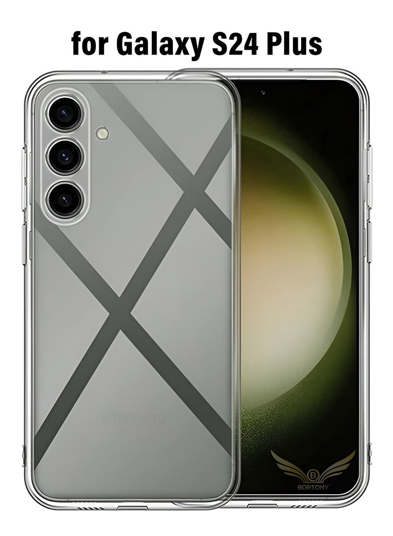 BORTONY Samsung Galaxy S24 Plus Case Crystal Clear Flexible Soft TPU Shockproof Protective Case Cover for Samsung Galaxy S24 Plus - Image 1