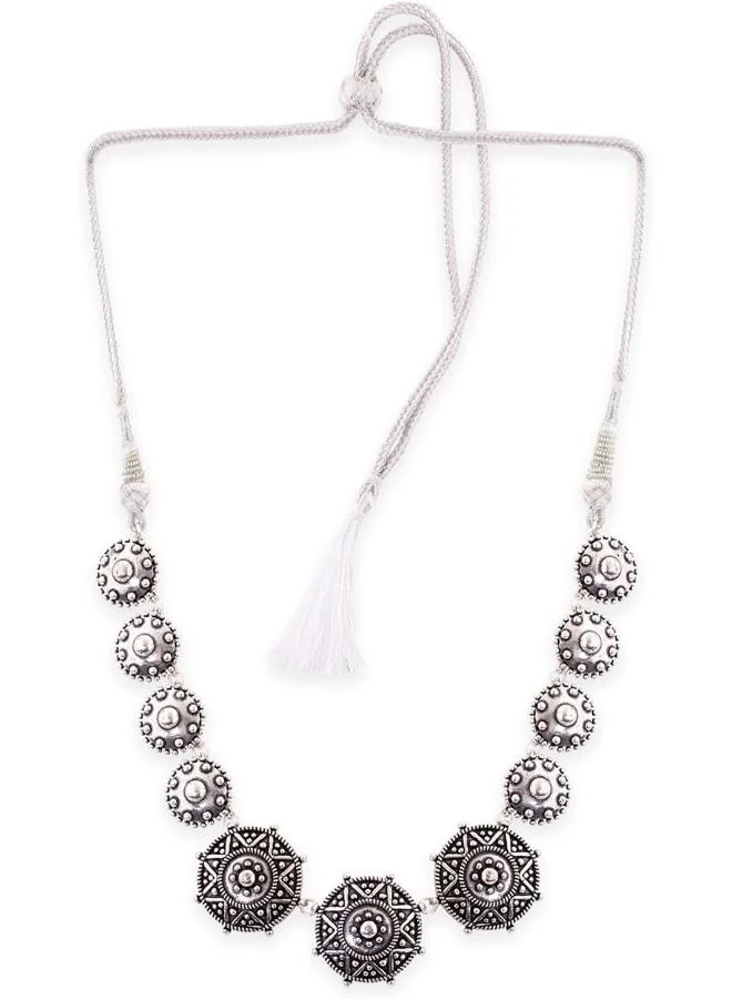 VOYLLA Voylla Rava Ball Brass Oxidized Statement Necklace For Women