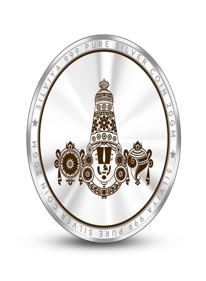 Silviya BIS Hallmarked Tirupati Balaji 999 Pure Silver Coin (20 Gram) Round Shape: Lord Venkateshwara - Tirumala Tirupati Devasthanams - Hindu Pilgrimage - Image 3