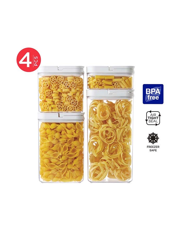 Cosmoplast - Lock2Go Rectangle Fliplock Canisters 4 Pcs. Set - Image 1