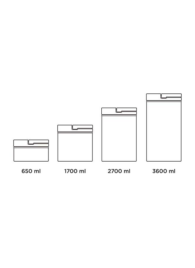 Cosmoplast - Lock2Go Rectangle Fliplock Canisters 4 Pcs. Set - Image 1