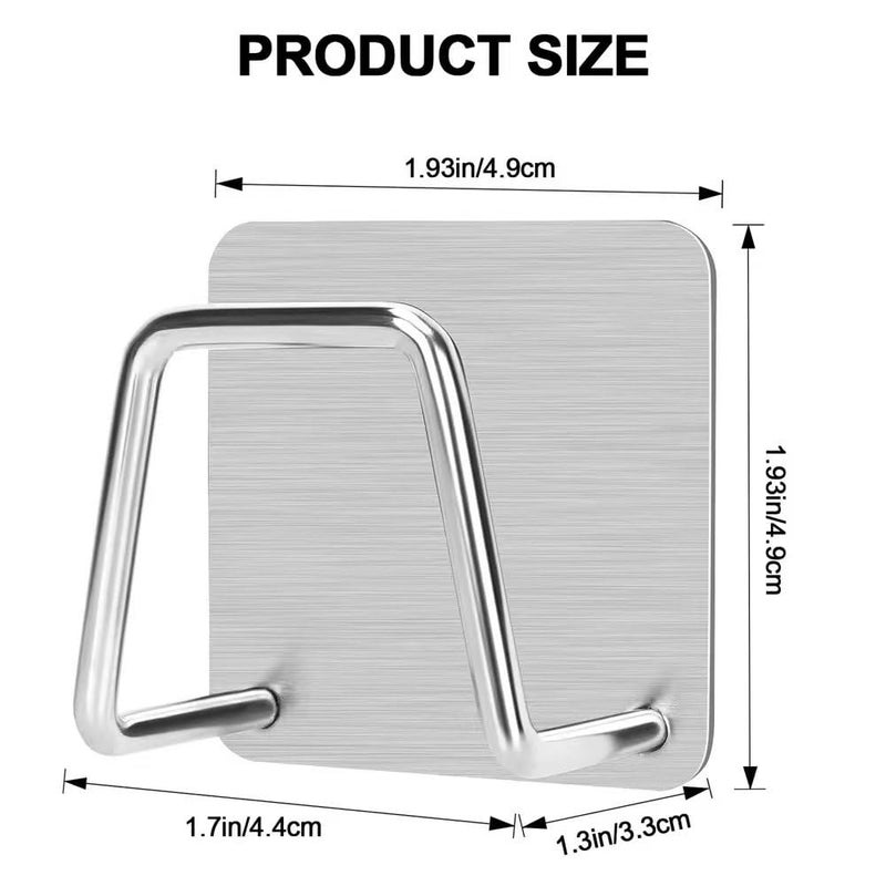 DOOMSDAY 2-Piece Self-Adhesive Stainless Steel Kitchen Sink Sponge Holder, No-Drill Wall-Mounted Storage Rack for Sponges, Brushes, And Pot Lids, Waterproof Organizer for Kitchen & Bathroom - Image 2