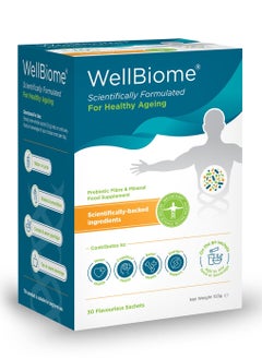 WellBiome For Healthy Ageing Prebiotic Fibre Complex Supports Gut Health & Growth of Healthy Bacteria, Vegan 30 Unflavored Sachets