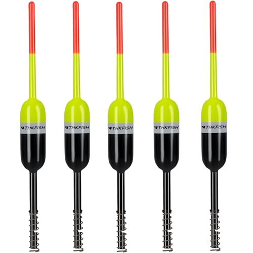 THKFISH Fishing Bobbers - 5pcs Slip Bobbers for Fishing - Balsa Floats - Crappie, Bass, Trout, Walleye, Panfish, Northern Pike, Catfish - 1.5"X0.59"X5.4" - Image 1