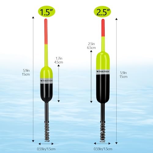 THKFISH Fishing Bobbers - 5pcs Slip Bobbers for Fishing - Balsa Floats - Crappie, Bass, Trout, Walleye, Panfish, Northern Pike, Catfish - 1.5"X0.59"X5.4" - Image 4