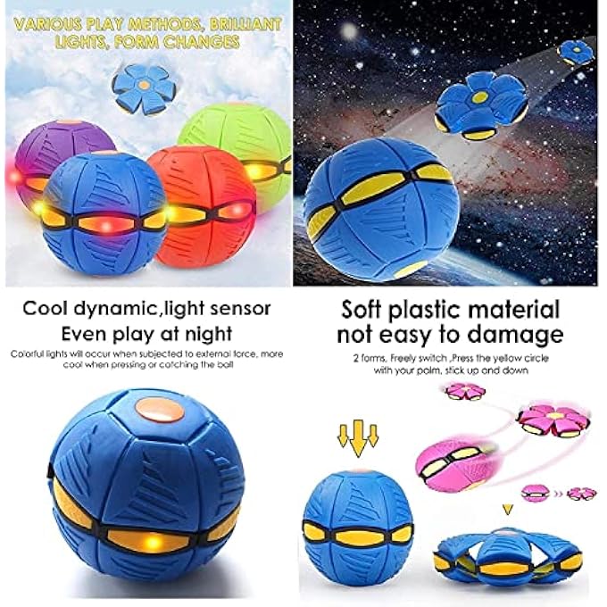 ANAB GI New Adult Decompression Flying Saucer Ball Magic Light Mini Foot Deformation Deformation Vent Ball Frisbee Parent-Child Interactive Toy - Image 1