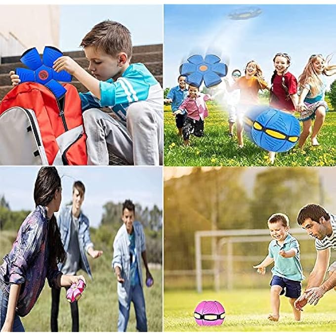 ANAB GI New Adult Decompression Flying Saucer Ball Magic Light Mini Foot Deformation Deformation Vent Ball Frisbee Parent-Child Interactive Toy - Image 2