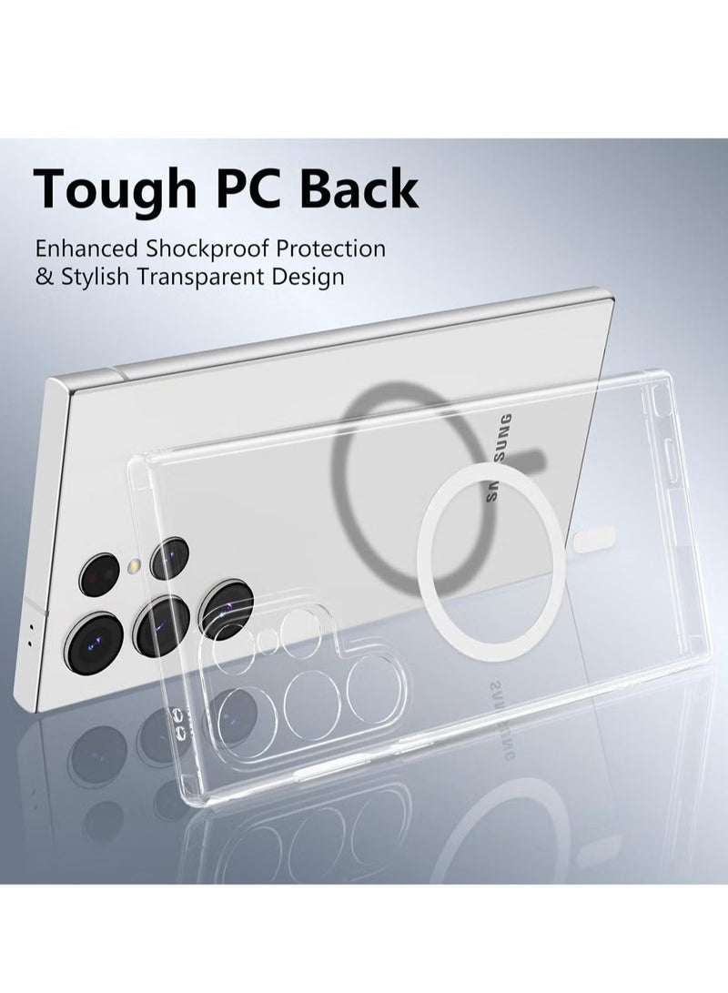 MUNTAQI حافظة شفافة لسامسونج جالاكسي S24 ألترا مع دعم الشحن اللاسلكي، واقي صدمات، حماية ضد الخدوش، وتصميم نحيف متين لهاتف 6.8 إنش - Image 3