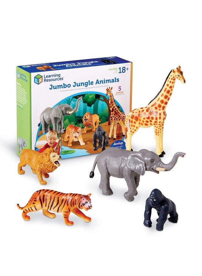 Learning Resources Jumbo Jungle Animals Animal Toys For Kids Safari Animals 5 Pieces Ages 18 Months+  - Image 1