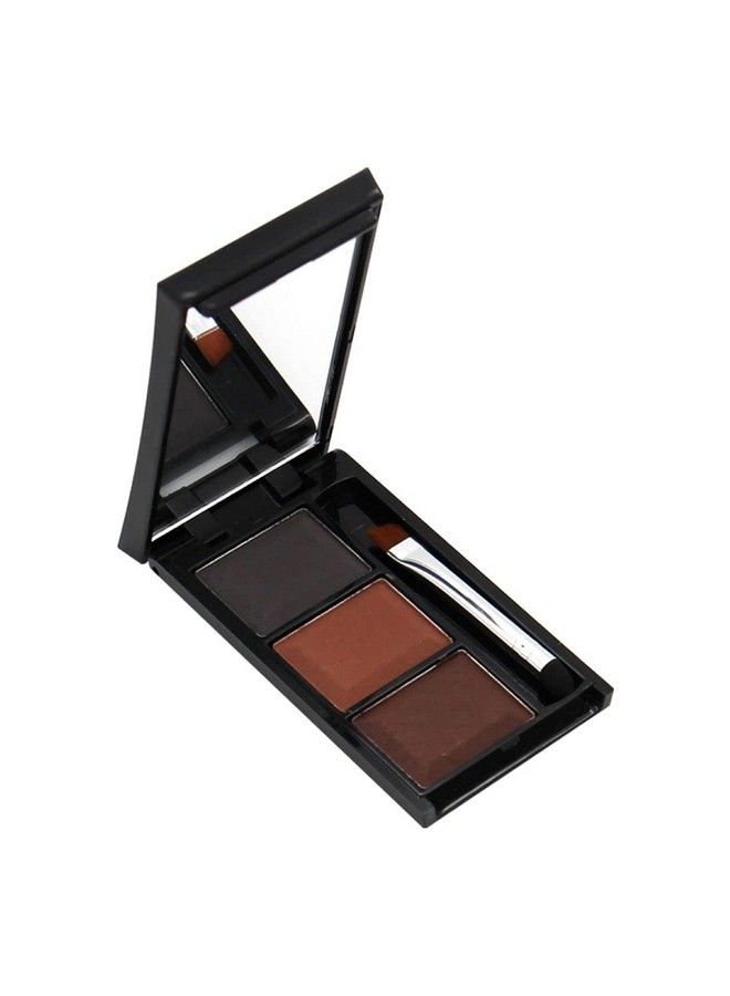 Fashion Colour Platinum Eyebrow Powder Makeup Box With 3 Colour Cakes Application Brush & Mirror 5G - Image 2