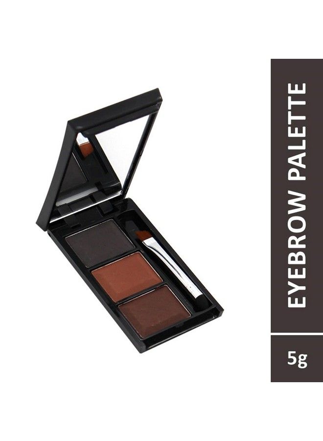 Fashion Colour Platinum Eyebrow Powder Makeup Box With 3 Colour Cakes Application Brush & Mirror 5G - Image 3
