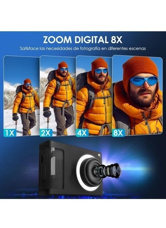 Generic - Digital Camera, FHD 1080P Kids Camera 50MP Point and Shoot Digital Cameras with 64GB SD Card,  8X Zoom, Card Reader - Image 1