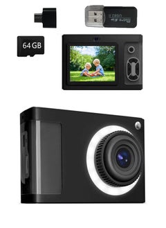 Digital Camera, FHD 1080P Kids Camera 50MP Point and Shoot Digital Cameras with 64GB SD Card,  8X Zoom, Card Reader