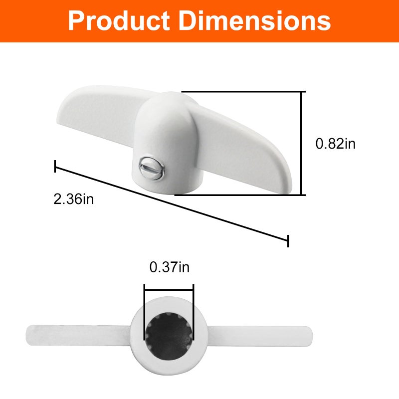 Vidabte T Handle Crank For Andersen Casement Windows, 3/8 In Casement Window Crank, Butterfly Wing Nut T-Handle (2 Pcs) - Image 3