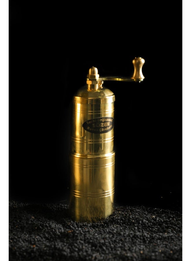 Ottoman Inspirations Sozen Handmade Black Seed Grinder  Manual Brass Mill 591 Portable Stainless Steel Conical Burr Mill Hand Crank Turkish Grinder  - Image 5