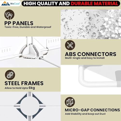 KEEKOS Shoe Rack Plastic,Portable with Dustproof Door, Multi-Purpose Plastic for Home Foldable Portable Shelves Chappal, Slipper, Heels, Boots,Stand (White, 7-Shelf-4-Door) - Image 3
