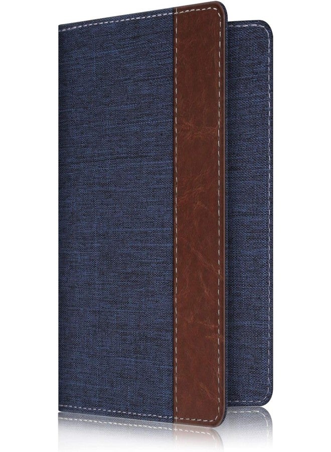LORENZ Passport Holder Travel Accessories for Men Women, Blue/Brown | PH-02 - Image 1