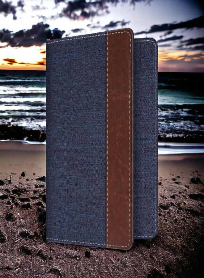 LORENZ Passport Holder Travel Accessories for Men Women, Blue/Brown | PH-02 - Image 2