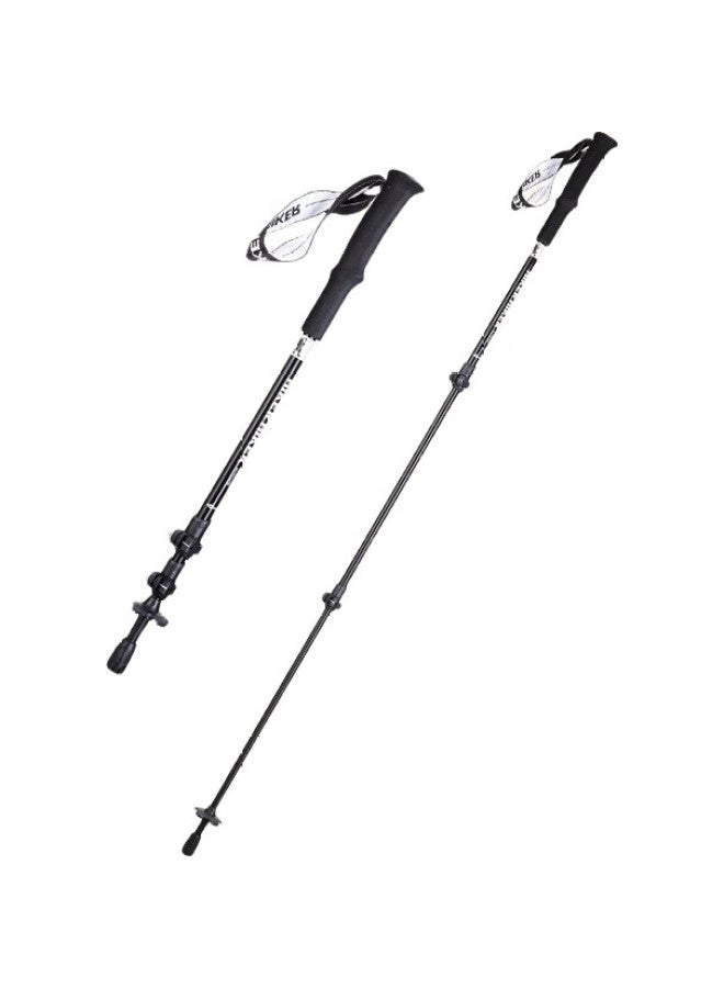 PELLIOT Outdoor Trekking Pole With Lock, Telescopic Hiking Cane For Men And Women, Mountaineering Walking Stick 16403641 Obsidian Black - Image 3