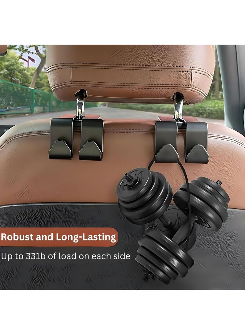 Bukela 2 PCS Upgrade Car Seat Back Double Hooks, Car Seat Hooks for Headrest, Car Back Seat Hanging Hook for Purses and Bags, Automotive Seat Back Organizers, Stand for Mobile Phone - Image 5