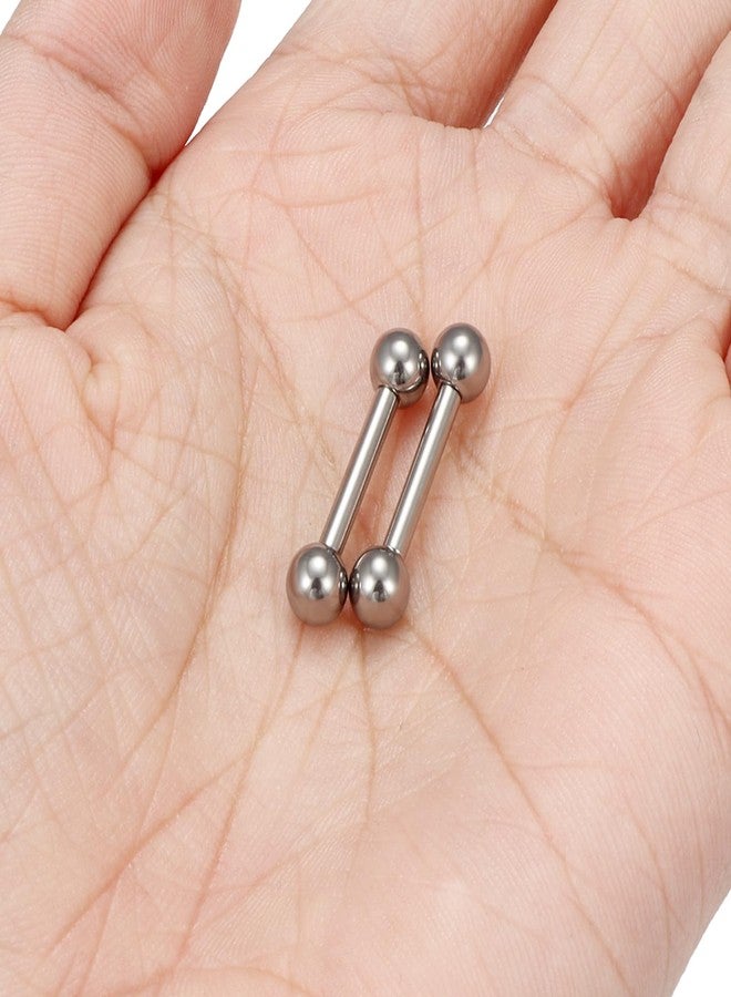 Ftovosyo G23 Titanium PA Ring Internally Threaded Straight Barbell Nipple Ring 12G 12mm Tongue Rings Body Piercing Jewelry for Woemn 2Pcs - Image 4