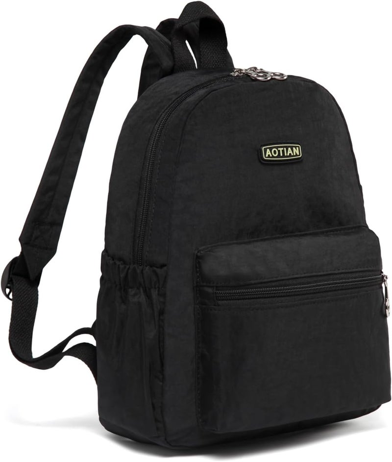 AOTIAN Mini Lightweight 11.8 Inch Backpack Durable Travel Hiking Women and Girls Small Daypack, 7 Liters Black - Image 4