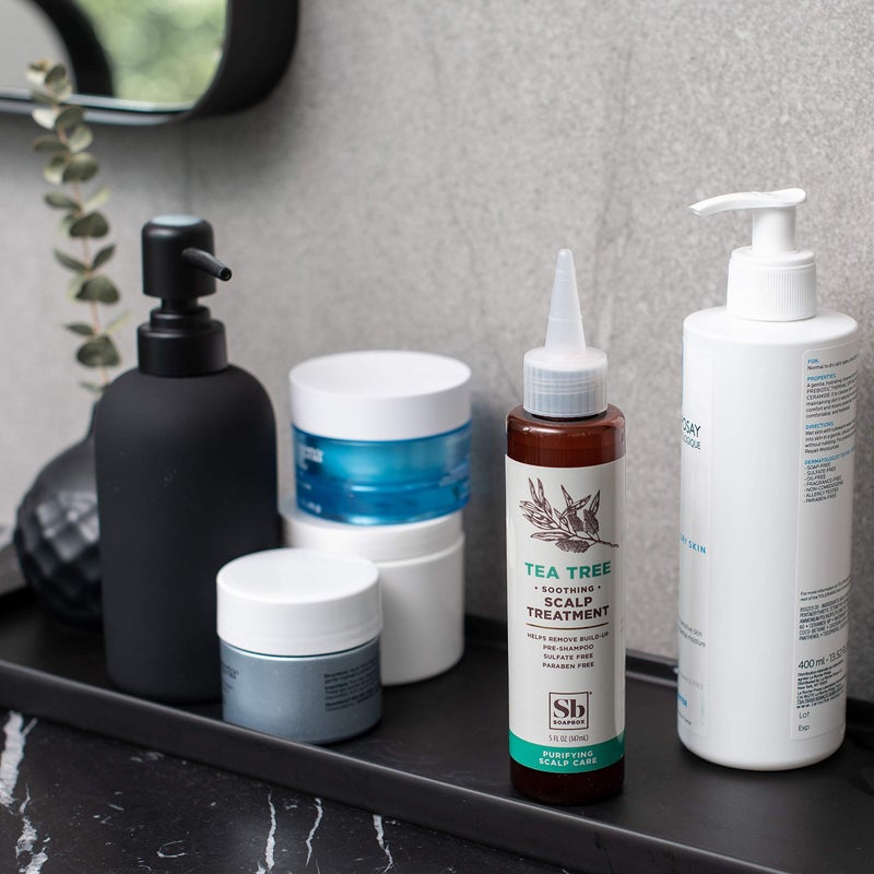 Soapbox Scalp Treatment & Hair Mask, Soothing Scalp Treatment 5oz + Moisturizing Hair Treatment 12oz with Tea Tree Oil, Set of 2 - Vegan, Cruelty, Paraben, Gluten & Harsh Sulfate Free - Image 4