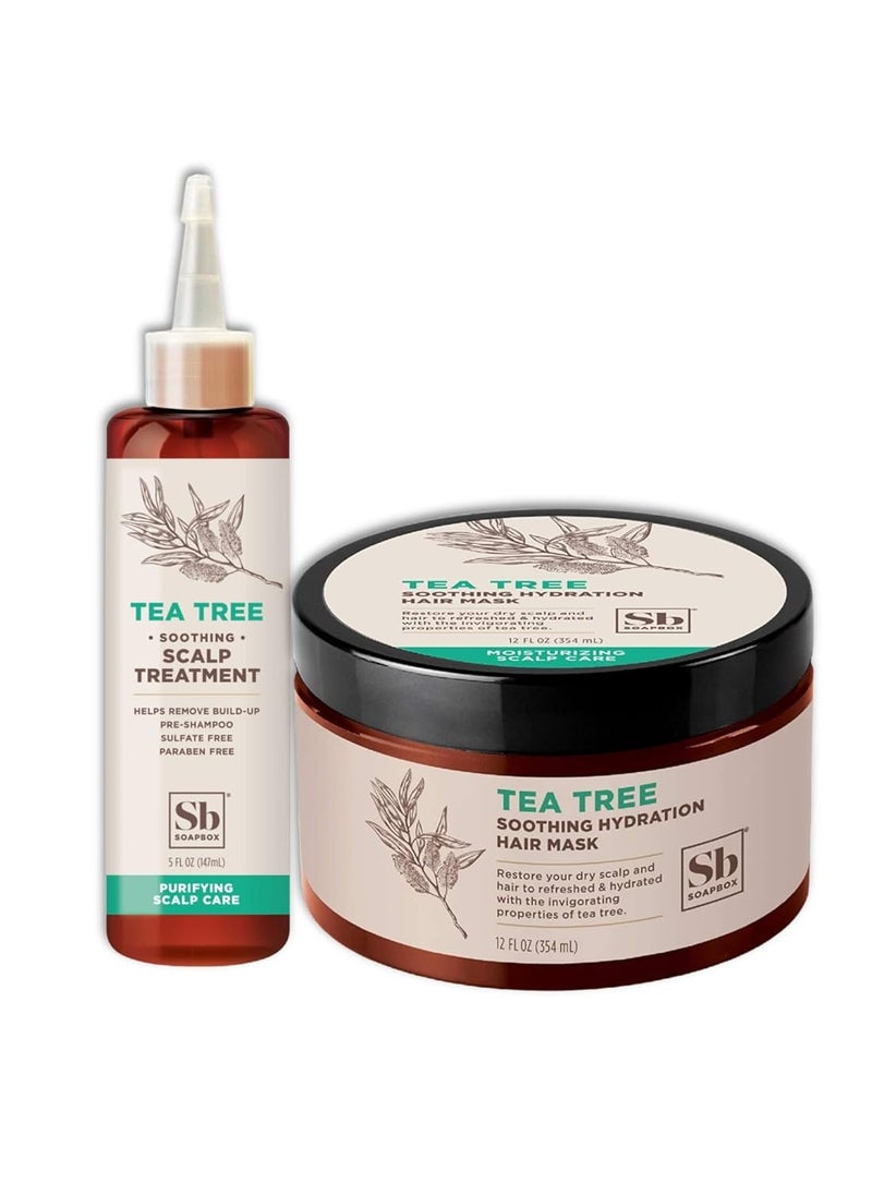 Soapbox Scalp Treatment & Hair Mask, Soothing Scalp Treatment 5oz + Moisturizing Hair Treatment 12oz with Tea Tree Oil, Set of 2 - Vegan, Cruelty, Paraben, Gluten & Sulfate Free - pzsku/ZD461D723167D6ECF56D0Z/45/_/1737640755/370ab30c-ef97-4b6a-b583-9c3e2c967a65