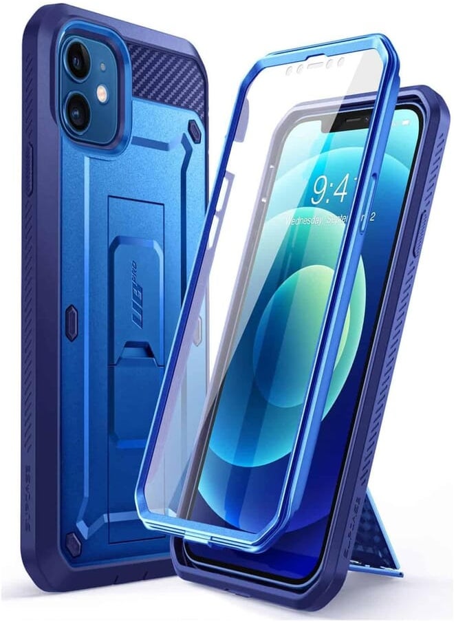 SupCase - Supcase unicorn beetle pro series case for iphone 12 mini (2020 release) 5.4 inch, built-in screen protector full-body rugged holster case (cobalt) - Image 1