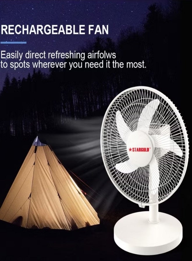 Stargold 12 Inch Rechargeable Table Fan With 4 SMD LED Light - Image 4